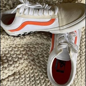 Checker/Orange Vans Size W7.5 Limited Edition
